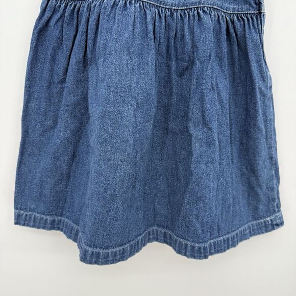 Kidlooks Denim 4T Girls Floral Embroidered Dress Cotton - Picture 3 of 8